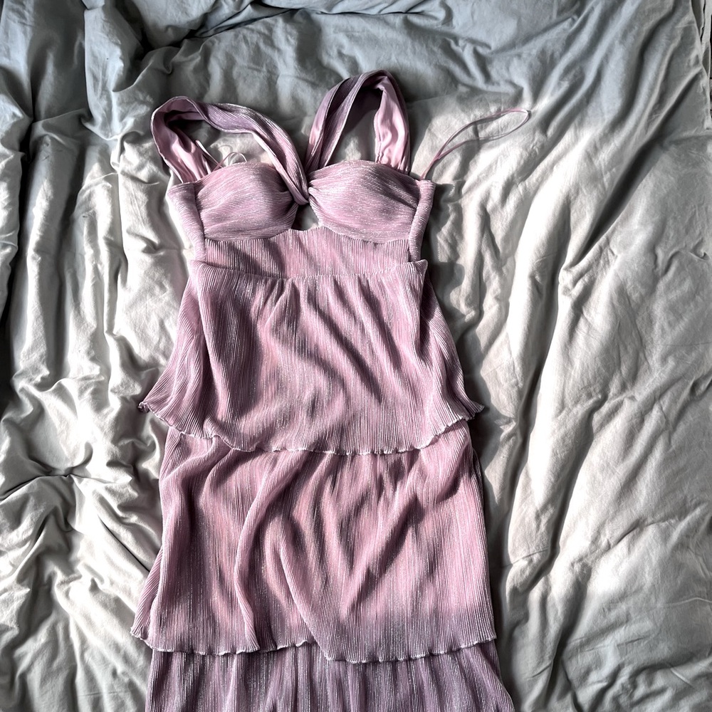 Saylor Halter Neck Pink Maxi Dress